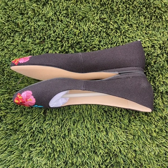 NEW Nine West Floral Embroidered Speak Up Flats - Picture 3 of 8